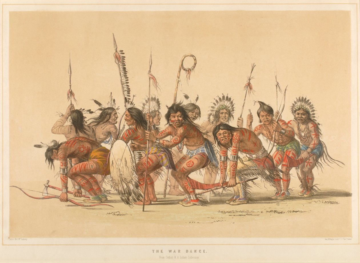 La danza de guerra, de la carpeta «The North American Indian» de George Catlin