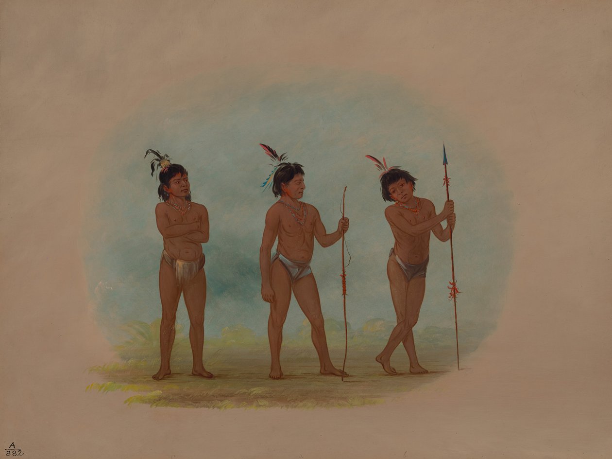 Tres niños Auca, 1854-1869 de George Catlin
