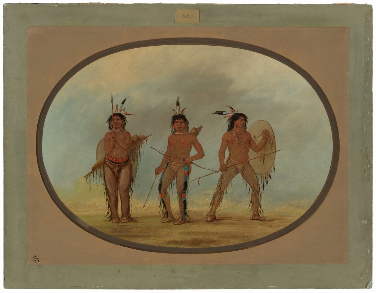 Tres guerreros cheyenne de George Catlin