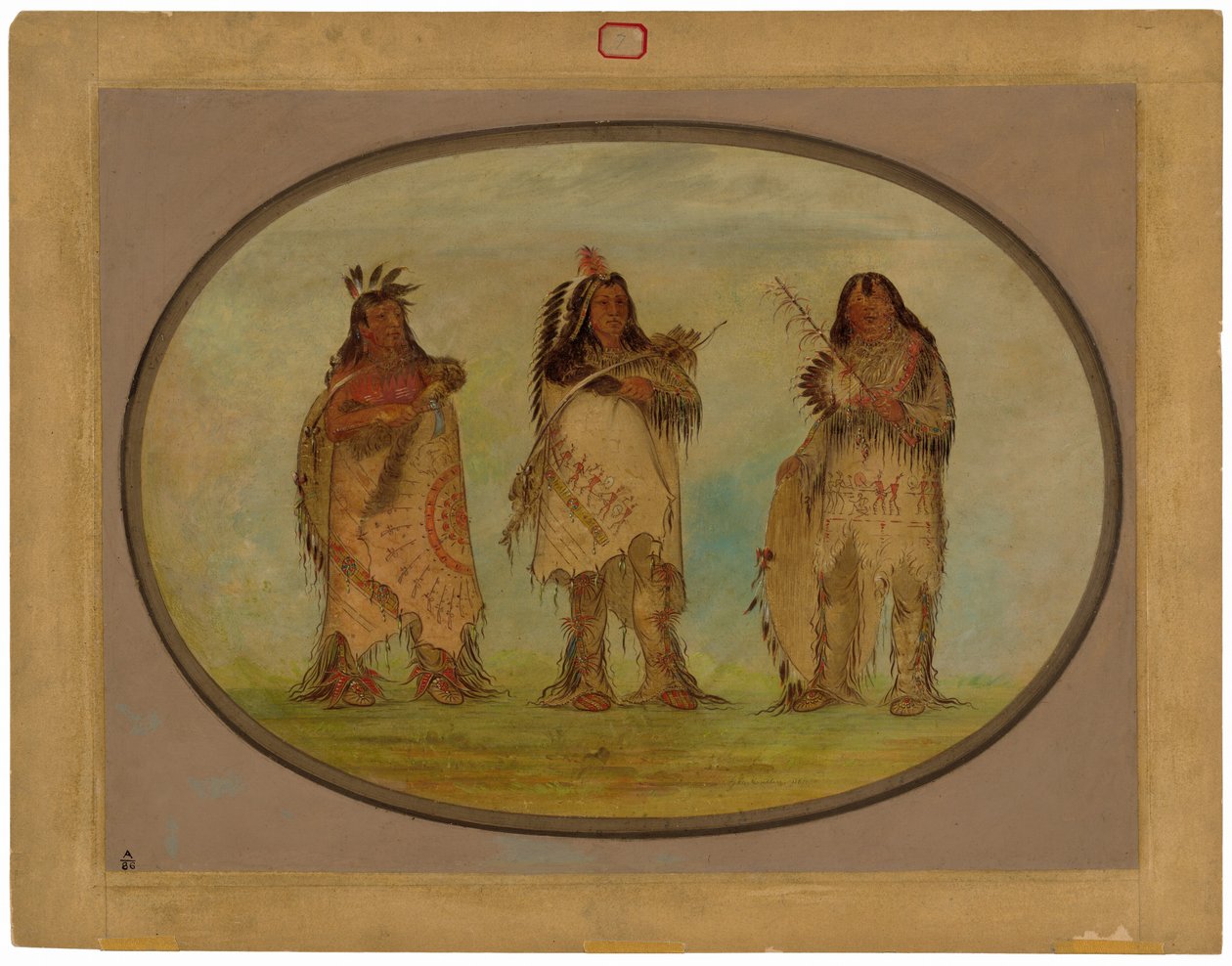 Tres Guerreros Distinguidos de la Tribu Sioux de George Catlin