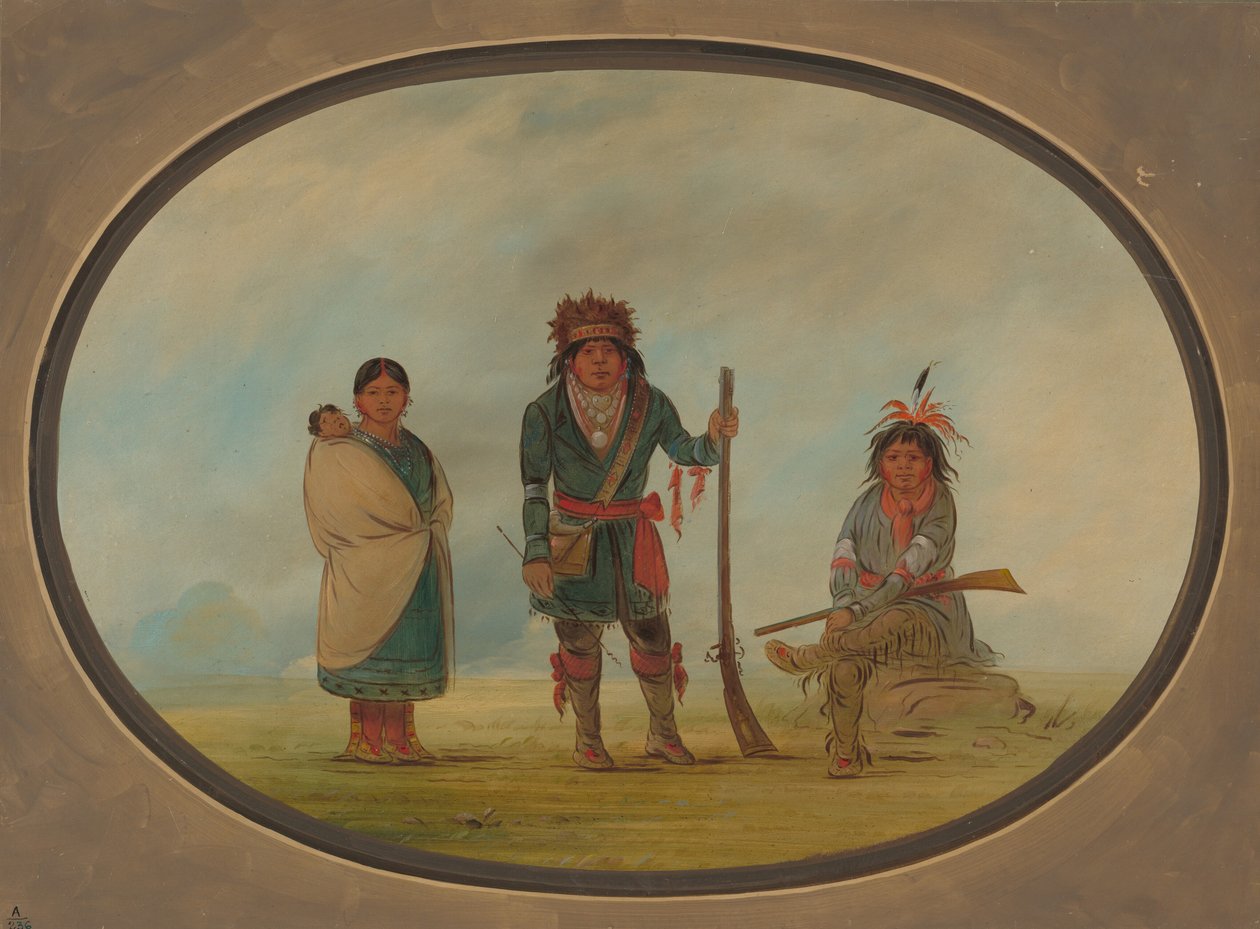 Tres indios Micmac de George Catlin