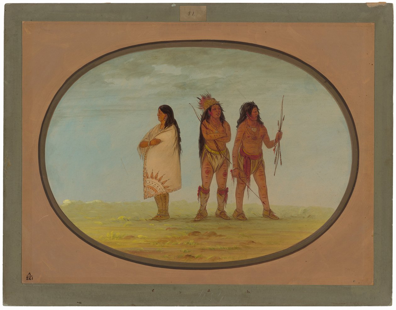 Tres indios navajos de George Catlin