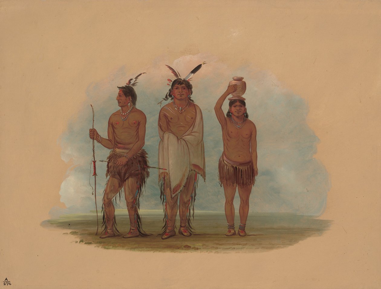 Tres Indios Walla Walla, 1855-1869 de George Catlin