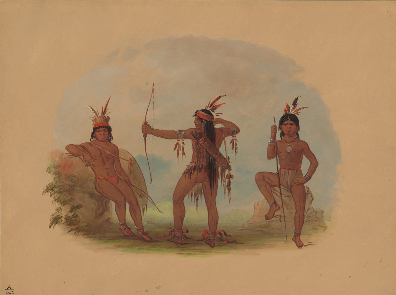 Tres indios Woyaway, 1854-1869 de George Catlin