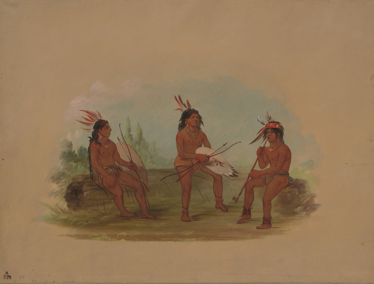 Tres jóvenes Chinook, 1855-1869 de George Catlin