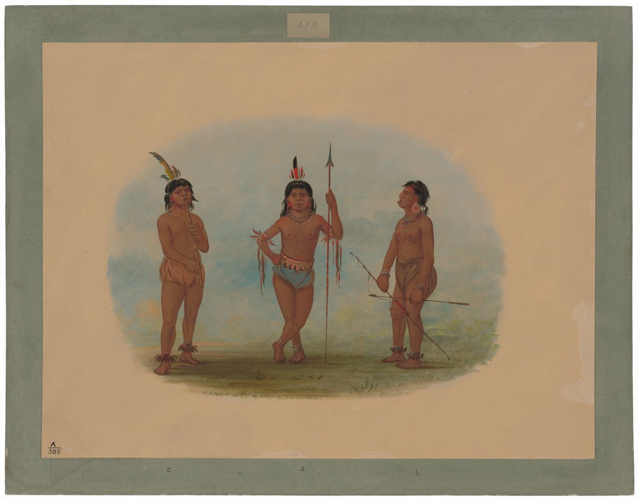Tres jóvenes Tobos de George Catlin