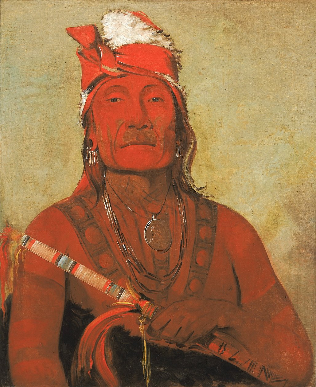 Toh-kí-e-to, Piedra con cuernos, un jefe de George Catlin