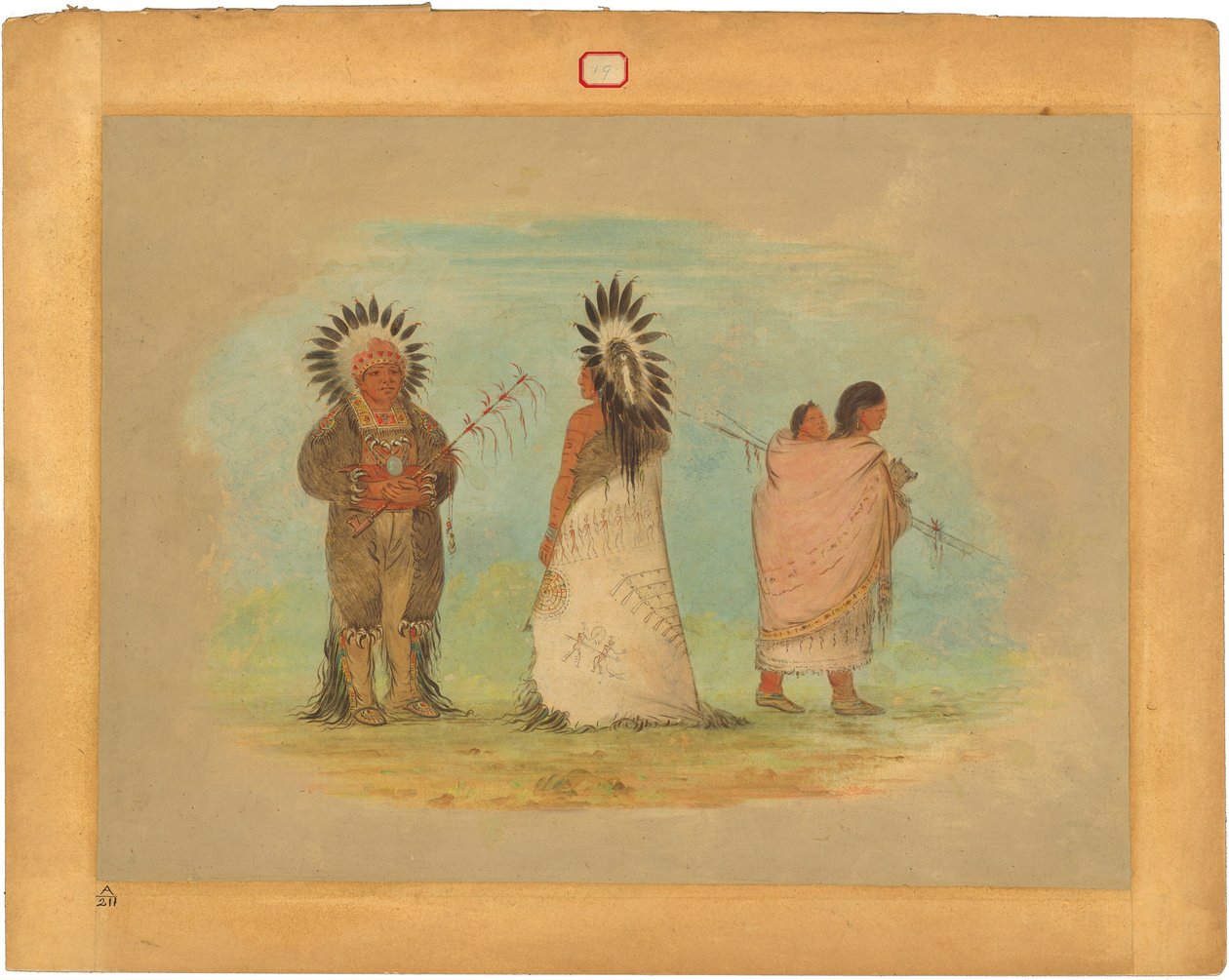 Dos jefes Ottoe y una mujer de George Catlin
