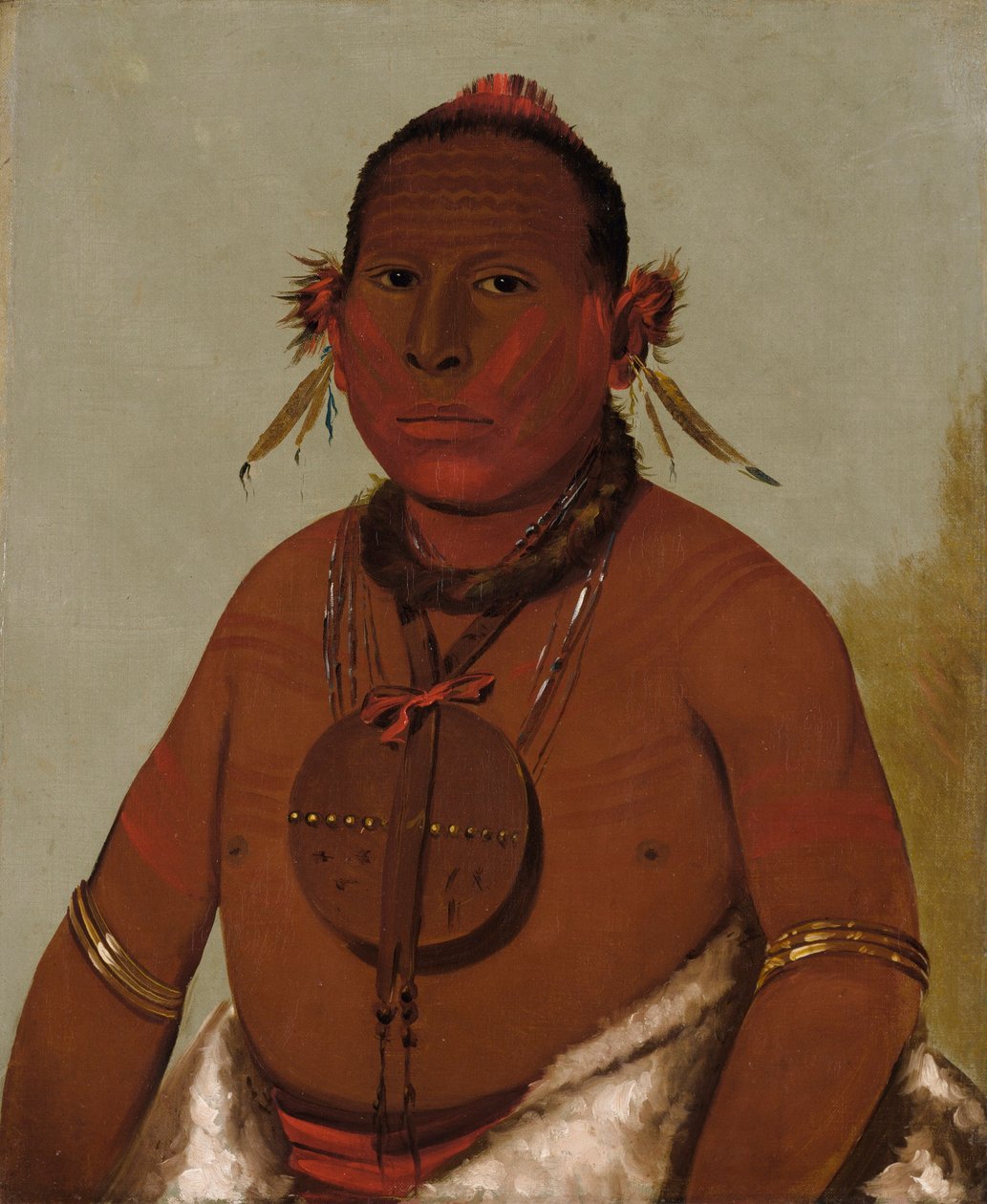 Wa-sáw-me-saw, Trueno rugiente, hijo menor de Black Hawk de George Catlin