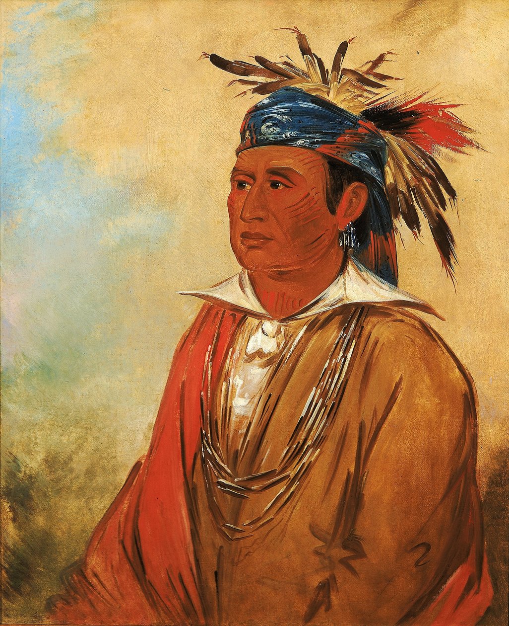 Wah-pón-jee-a, El cisne, un guerrero de George Catlin