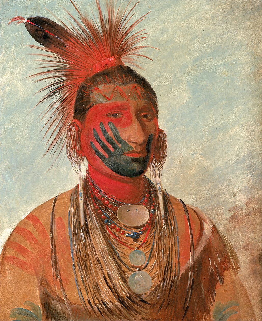 Wash-ka-mon-ya, Bailarín Rápido, un guerrero de George Catlin