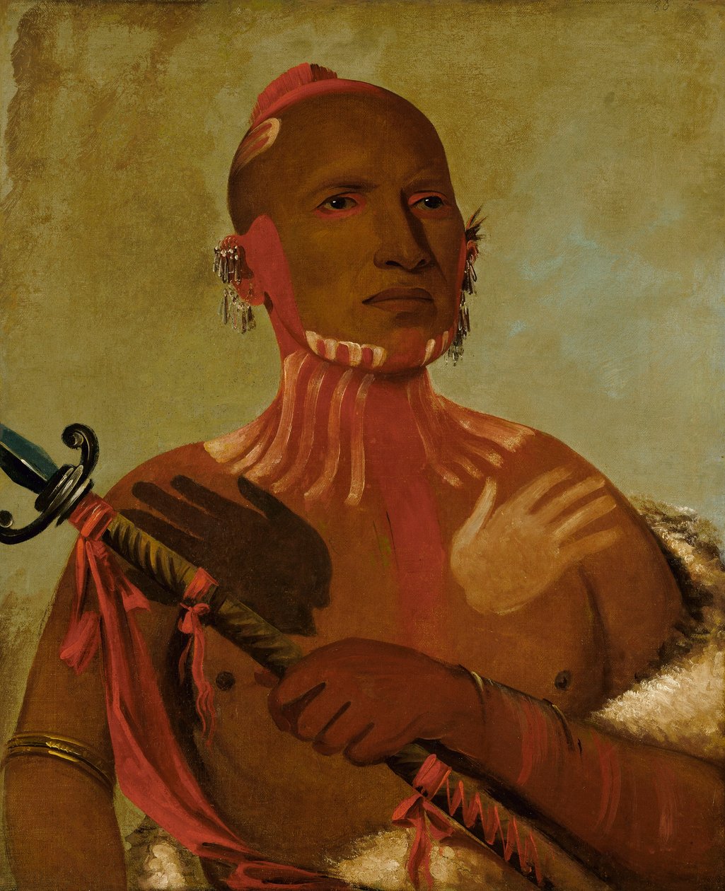 Wée-sheet, cabeza de esturión, un guerrero zorro de George Catlin