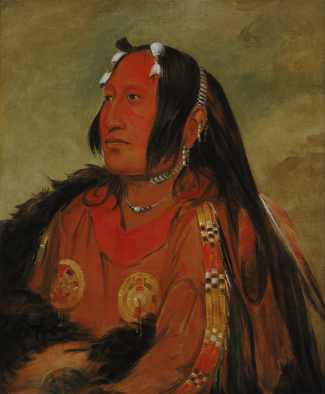 Wi-jún-jon, Cabeza de Huevo de Paloma (La Luz), joven guerrero distinguido de George Catlin