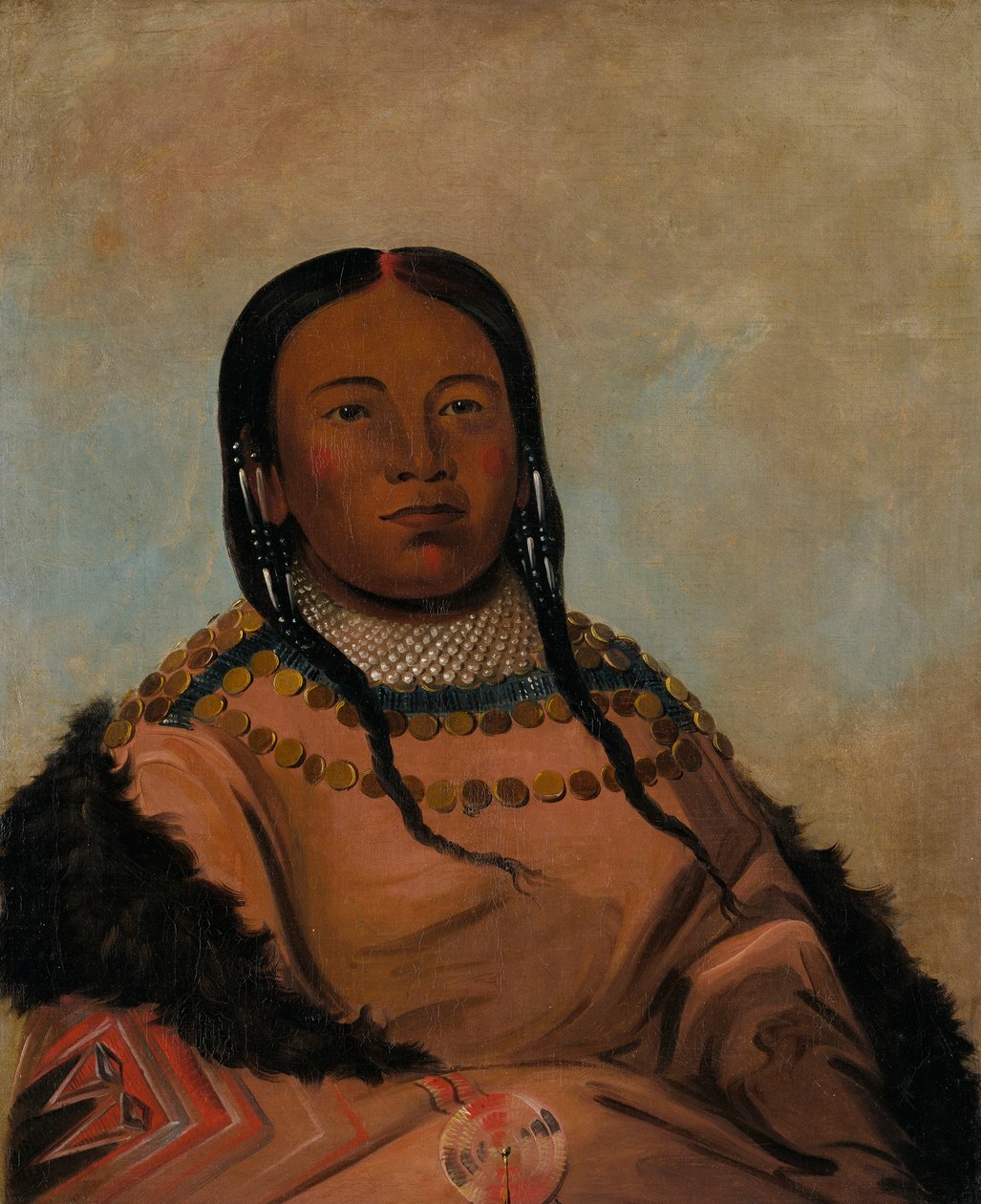 Wi-lóoh-tah-eeh-tcháh-ta-máh-nee, Cosa roja que toca en marcha, Hija de Black Rock de George Catlin