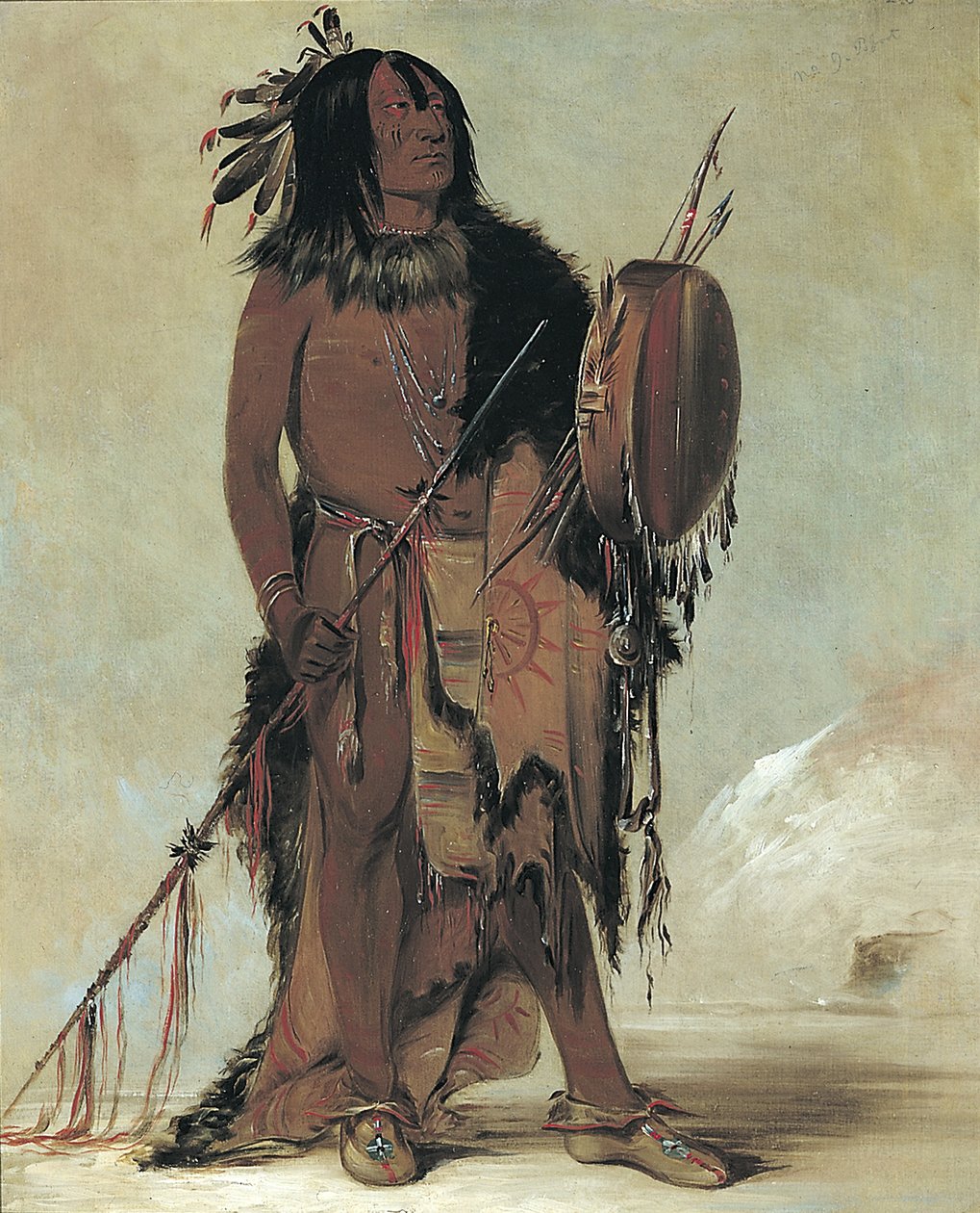 Wún-nes-tou, Búfalo Blanco, un anciano curandero de George Catlin