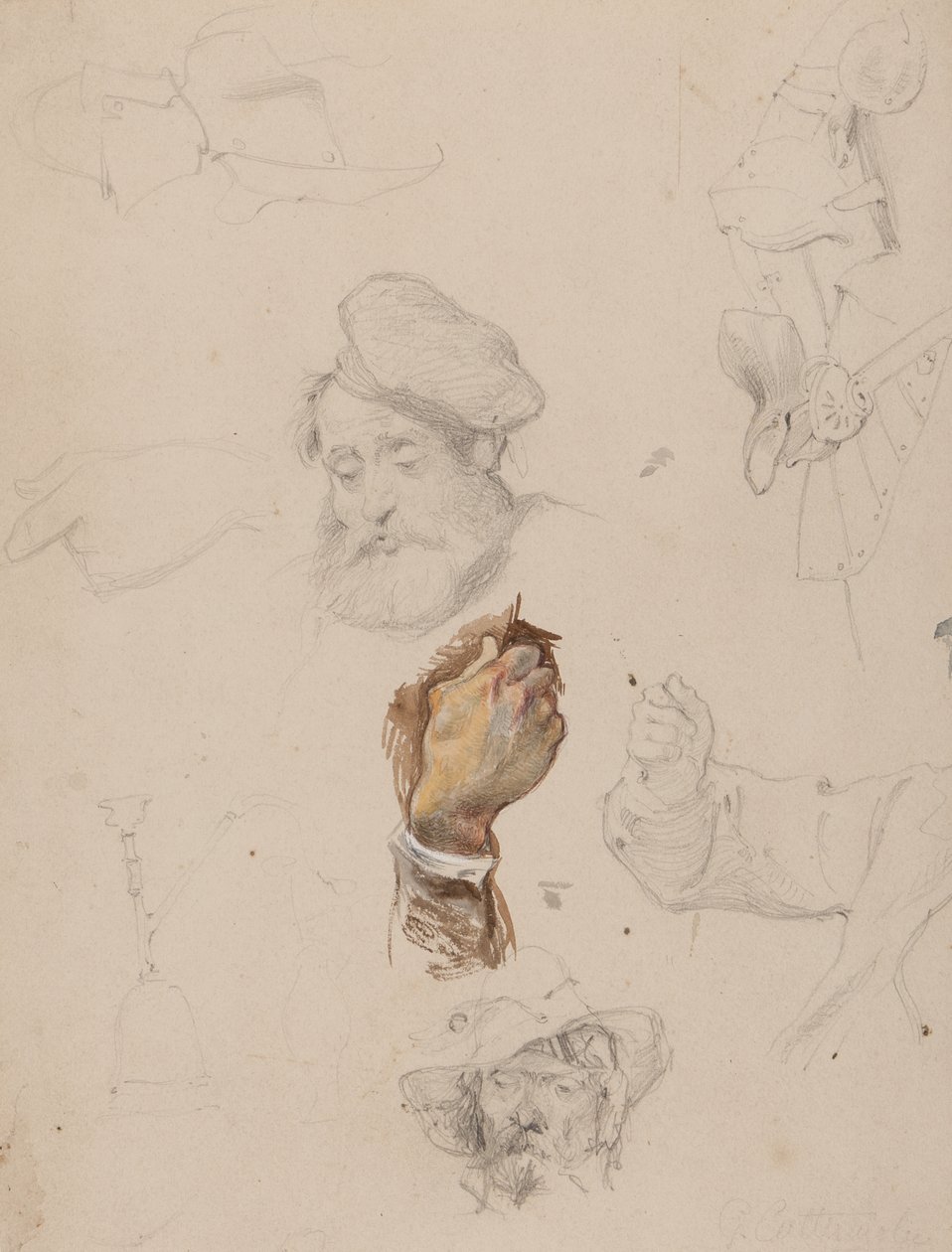 Una página de estudios de George Cattermole