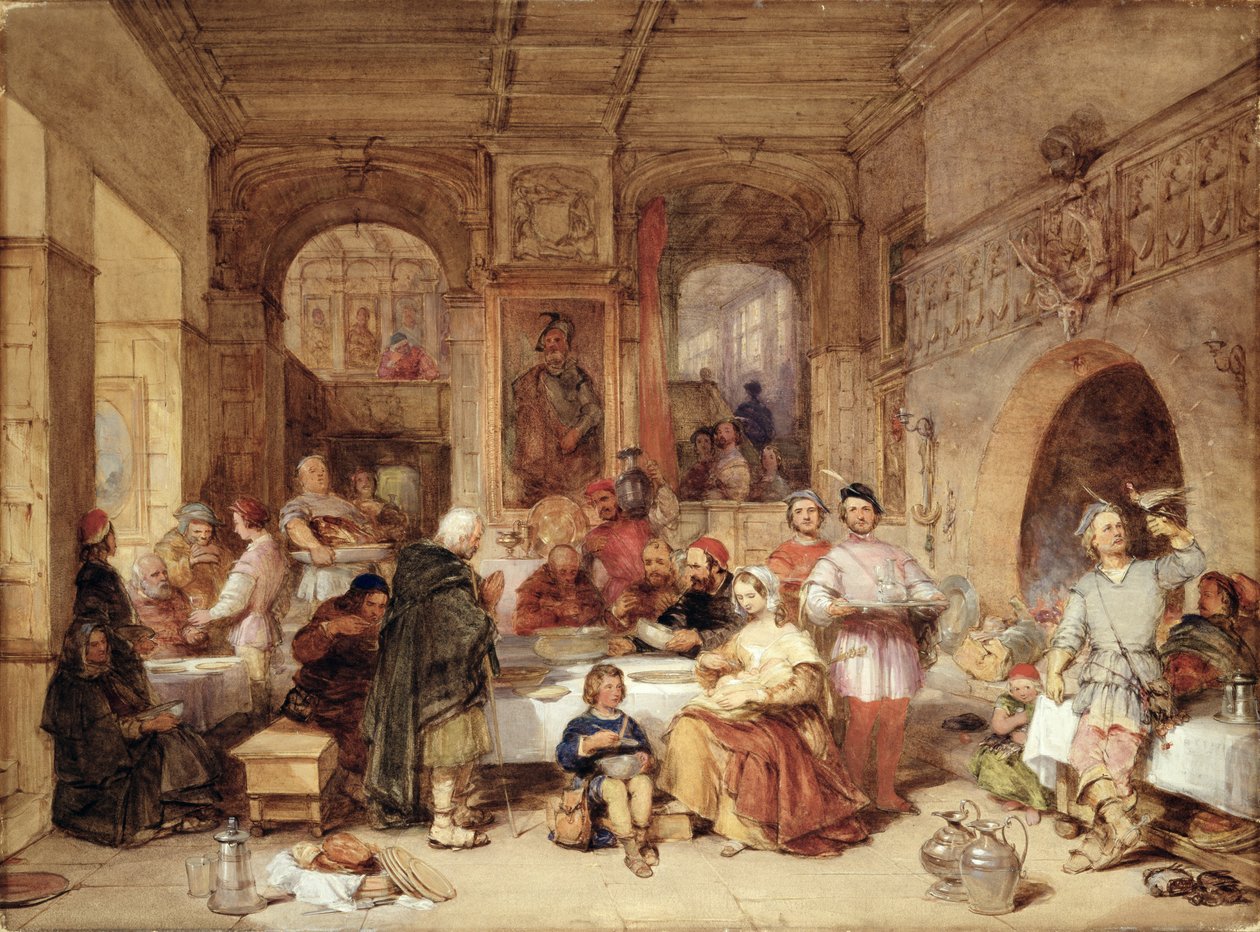 Cena en el Gran Salón de George Cattermole