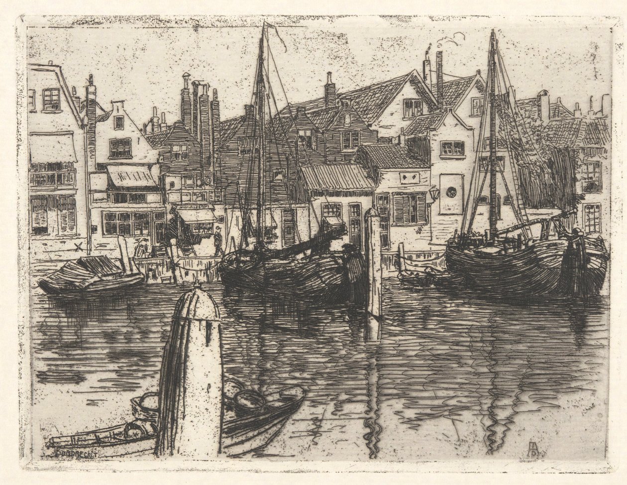 El Mosa en Dordrecht de George Charles Aid