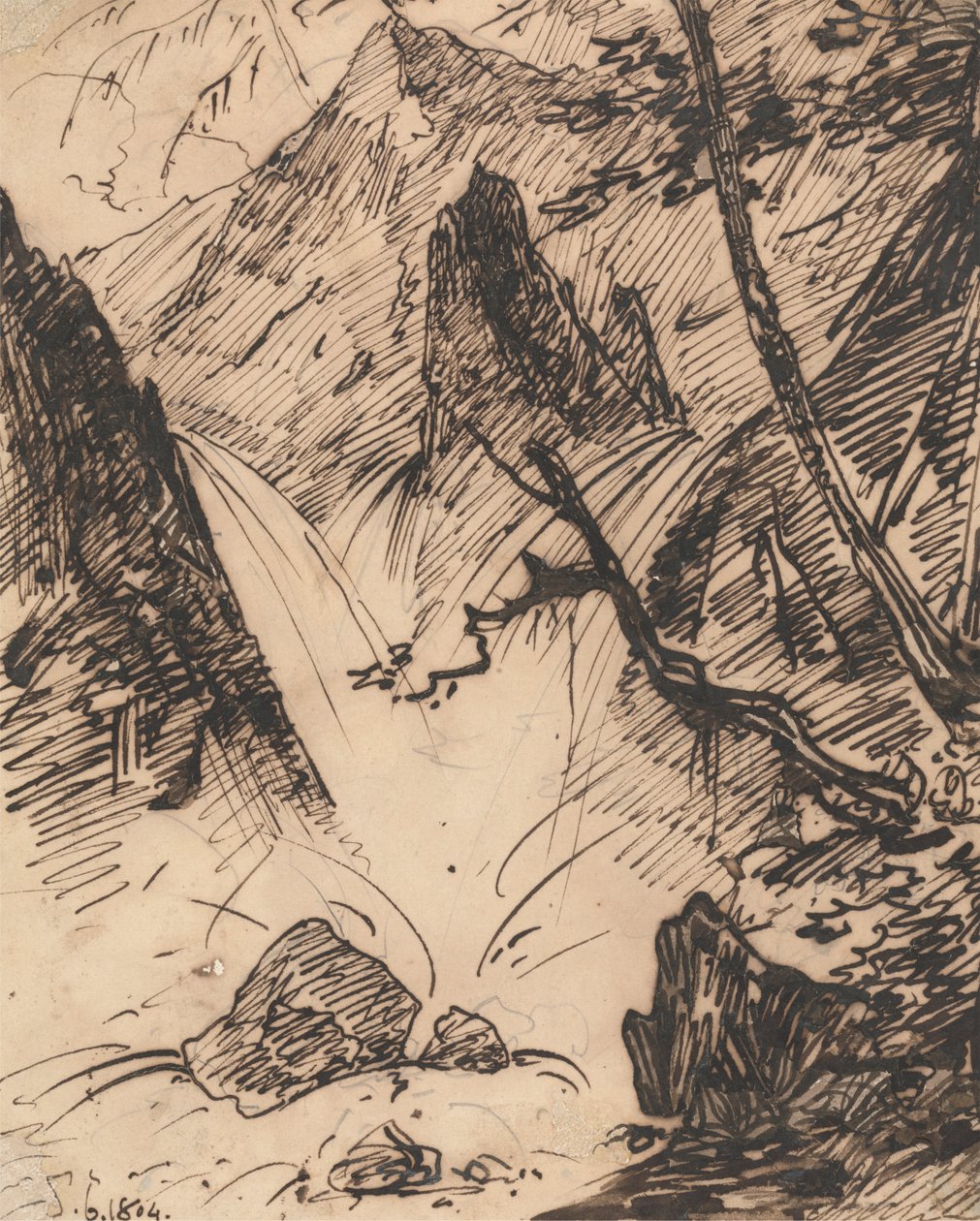 Un torrente indio de George Chinnery