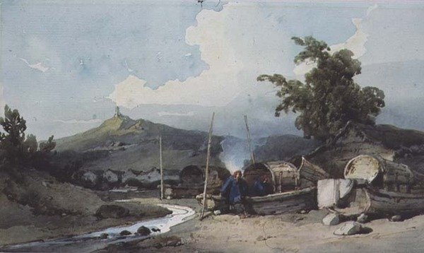 Viviendas en barcos, Macao, China de George Chinnery