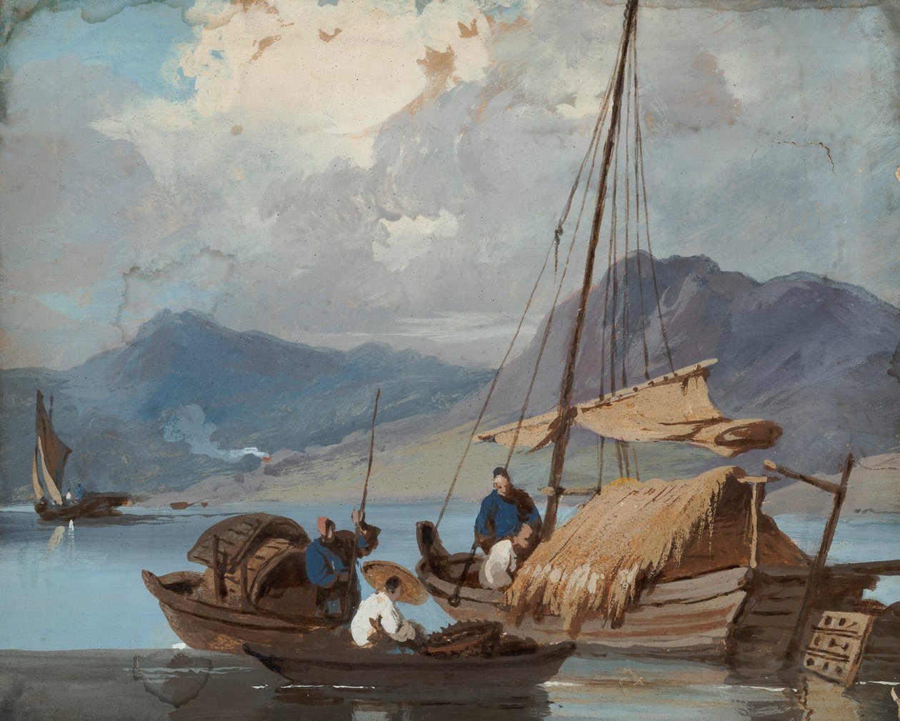 Barco Tanka frente a Macao de George Chinnery