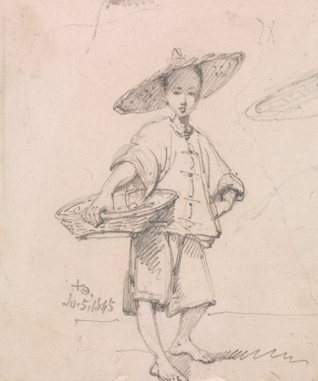 Joven con una cesta de George Chinnery
