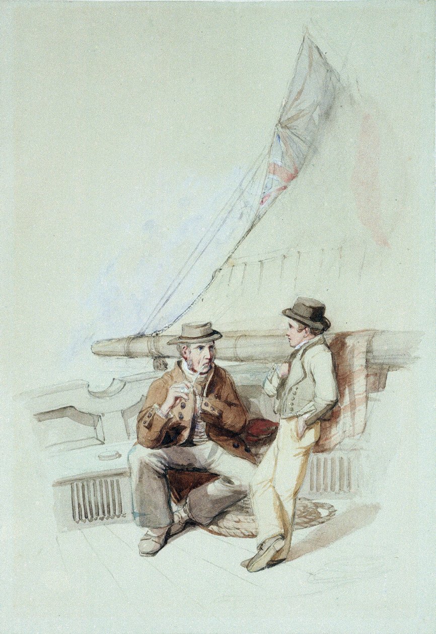 Bramble y Jack llevados a un puerto francés de George Clarkson Stanfield