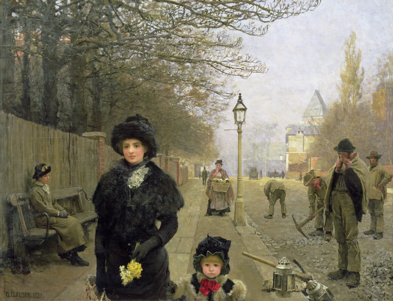 Una mañana de primavera, Haverstock Hill, 1881 de George Clausen