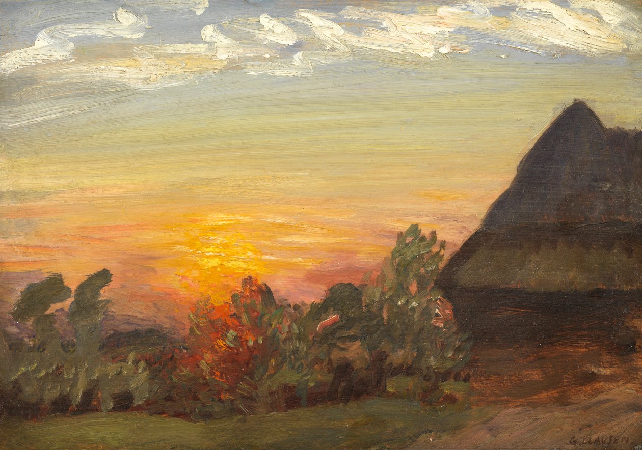Atardecer en Duton Hill, 1938 de George Clausen