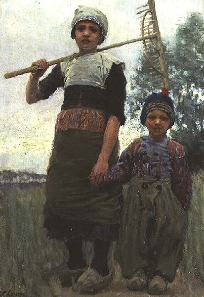 Pequeños segadores, Holanda del Norte de George Clausen