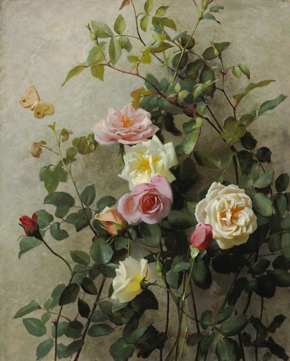 Rosas en una pared de George Cochran Lambdin