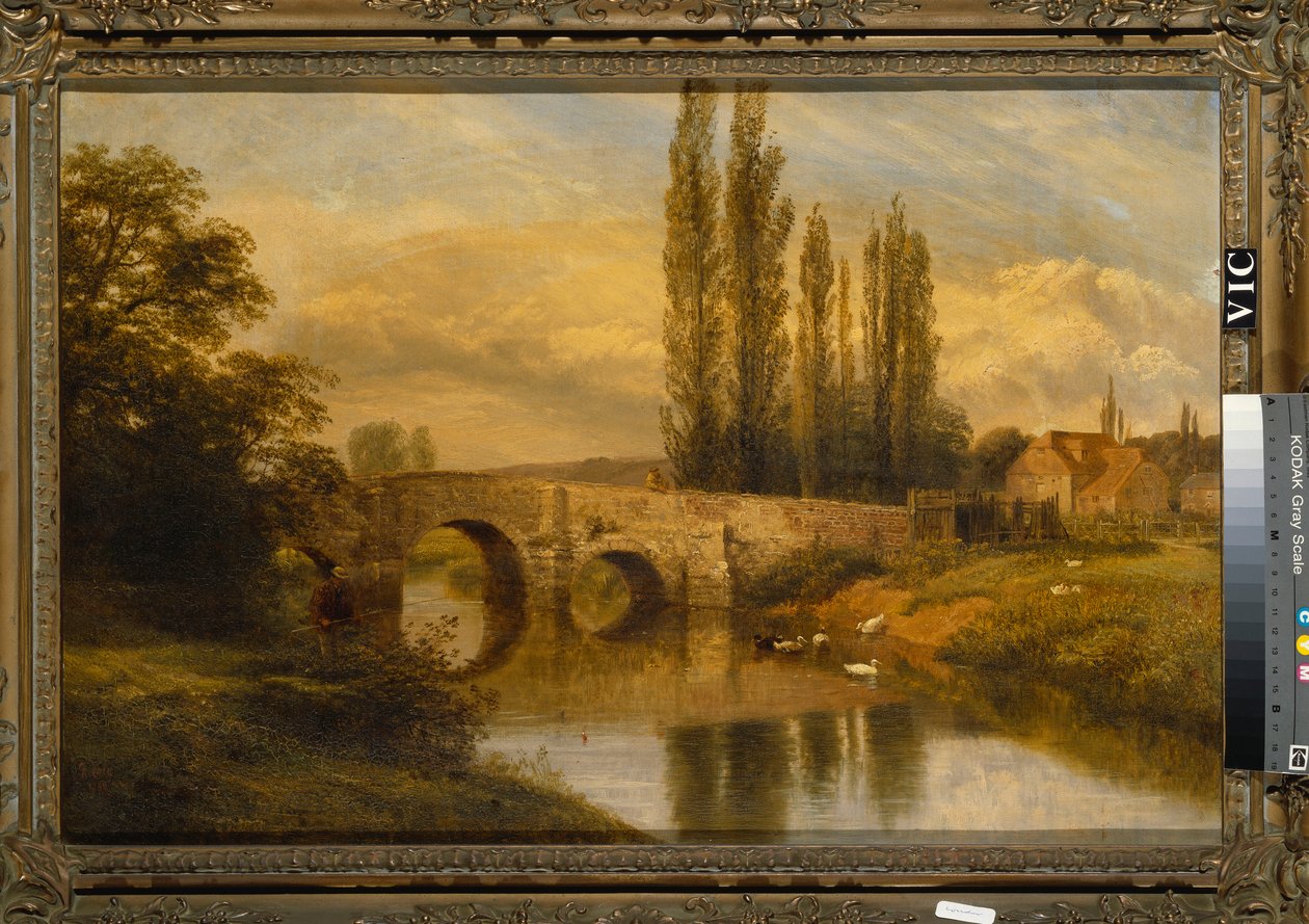 El viejo molino y puente de Fittleworth, en el Rother, Sussex, 1880 de George Cole