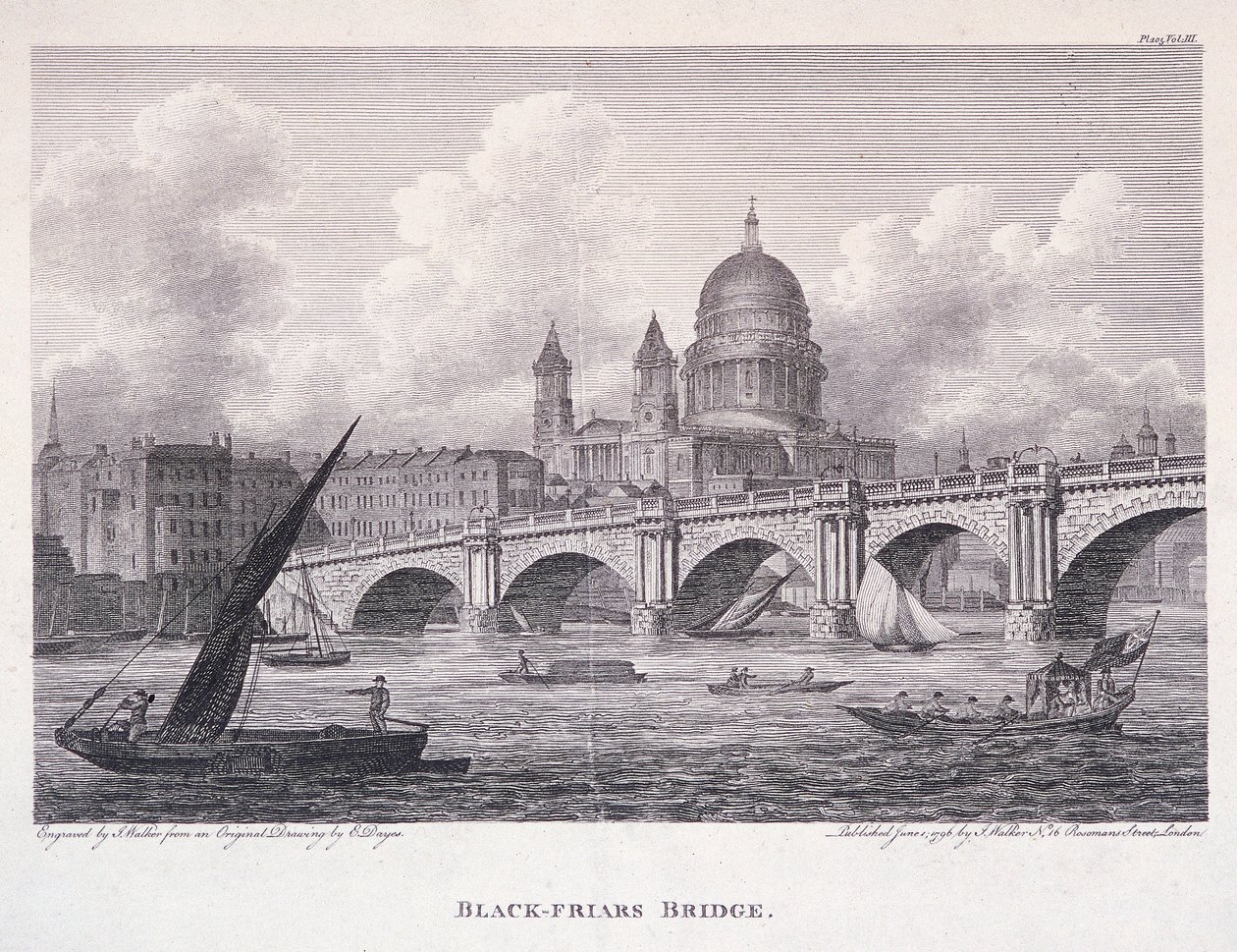 Puente de Blackfriars, Londres, 1827 de George Cooke