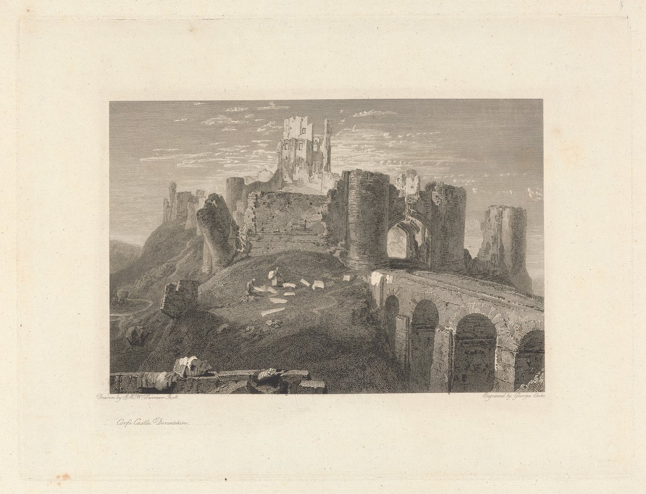 Castillo de Corfe, Dorsetshire de George Cooke