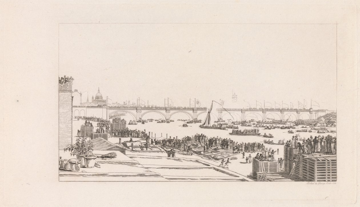 Inauguración del puente de Waterloo de George Cooke
