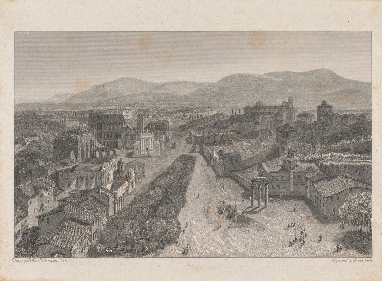 El Foro Romano desde la Torre del Capitolio de George Cooke
