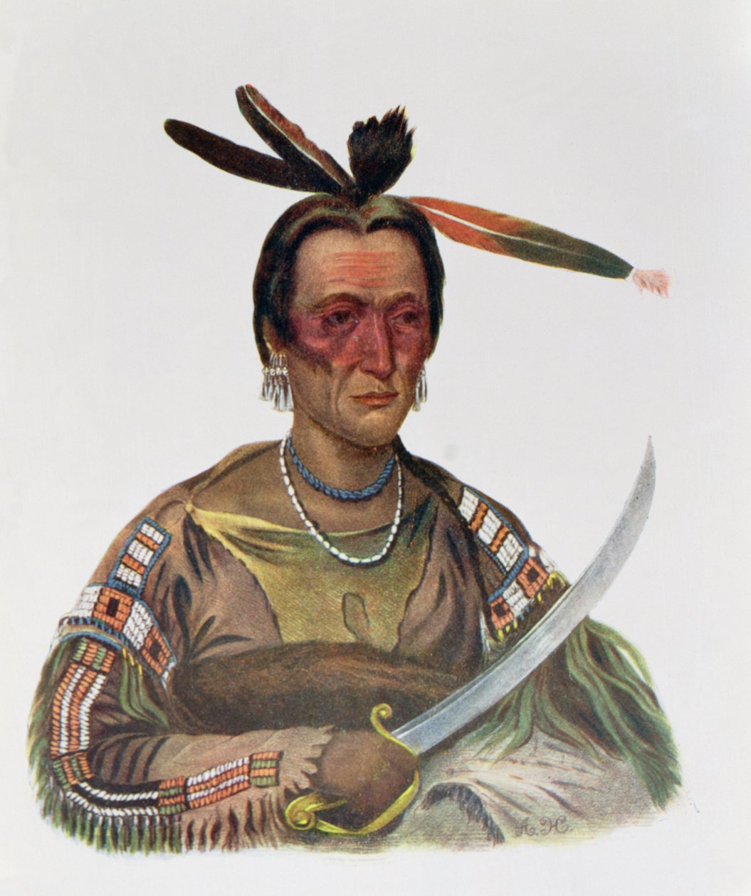 To-Ka-Cou, un Jefe Sioux Yankton, 1837, ilustración de 