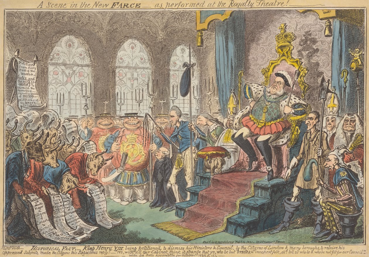 Una escena de la nueva farsa representada en el Royalty Theatre. de George Cruikshank