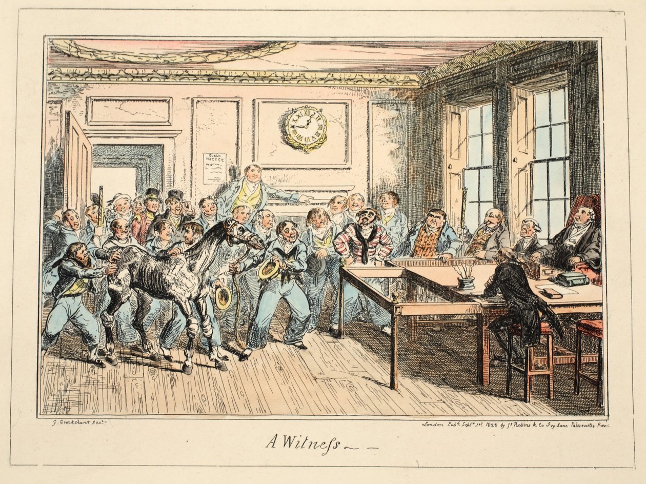 Un Testigo, de Greenwich Hospital, una Serie de Bocetos Navales, Descriptivos de la Vida de un Hombre de Guerra, pub. 1825 de George Cruikshank
