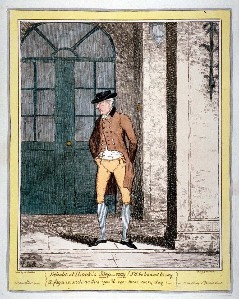 Un hombre fuera del Club Brooks, Londres de George Cruikshank