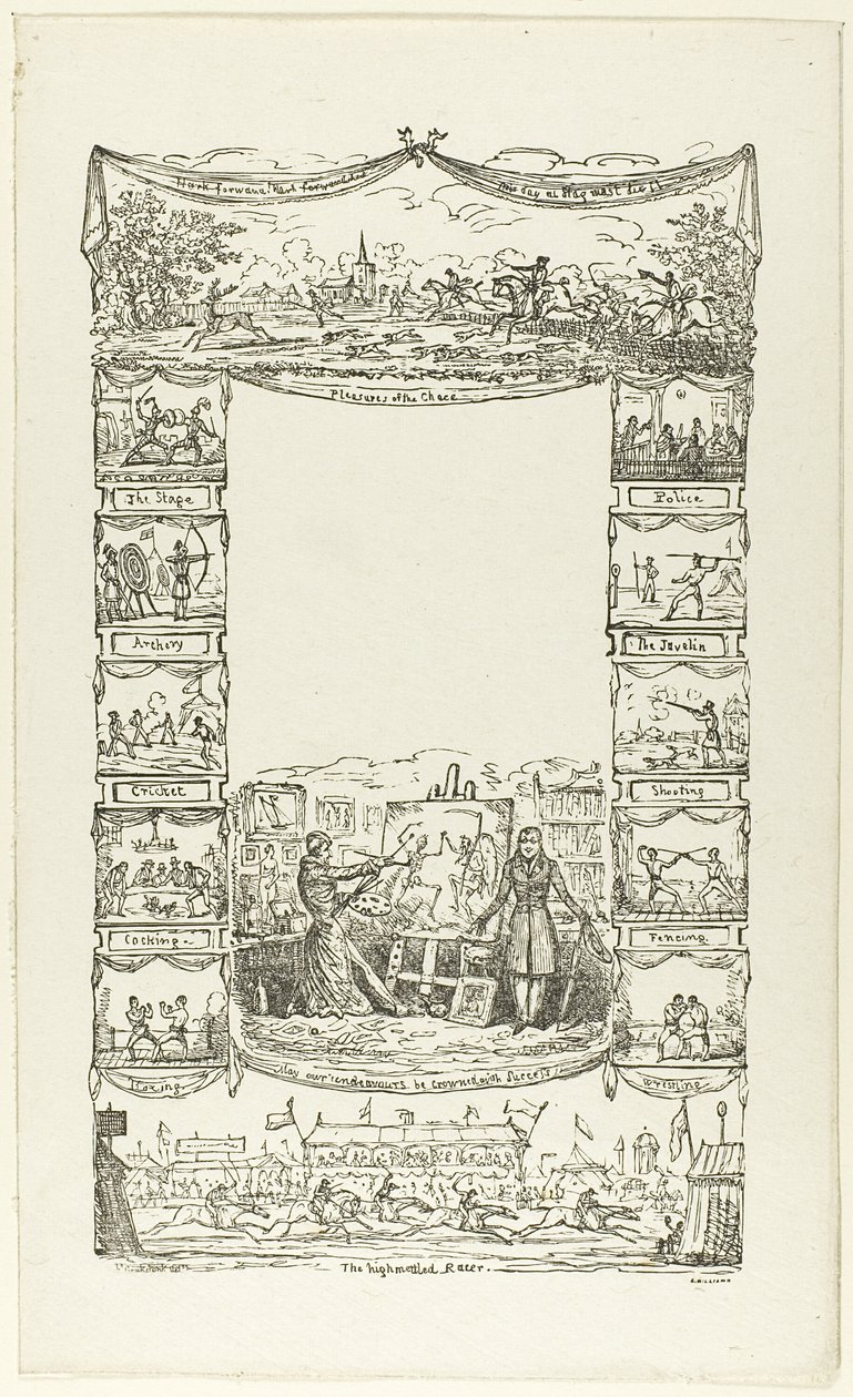 Anécdotas: Borde para una página de título de George Cruikshank