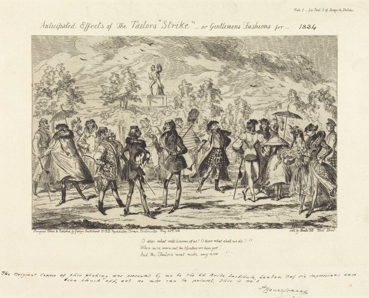 Efectos anticipados de la "huelga" de los sastres de George Cruikshank