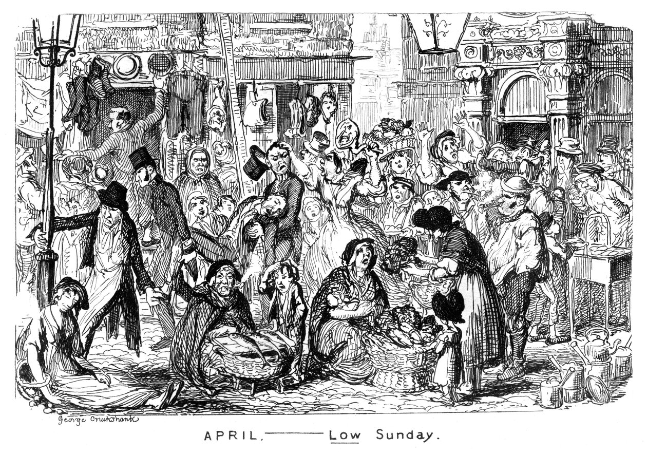 Abril - Domingo bajo, siglo XIX de George Cruikshank