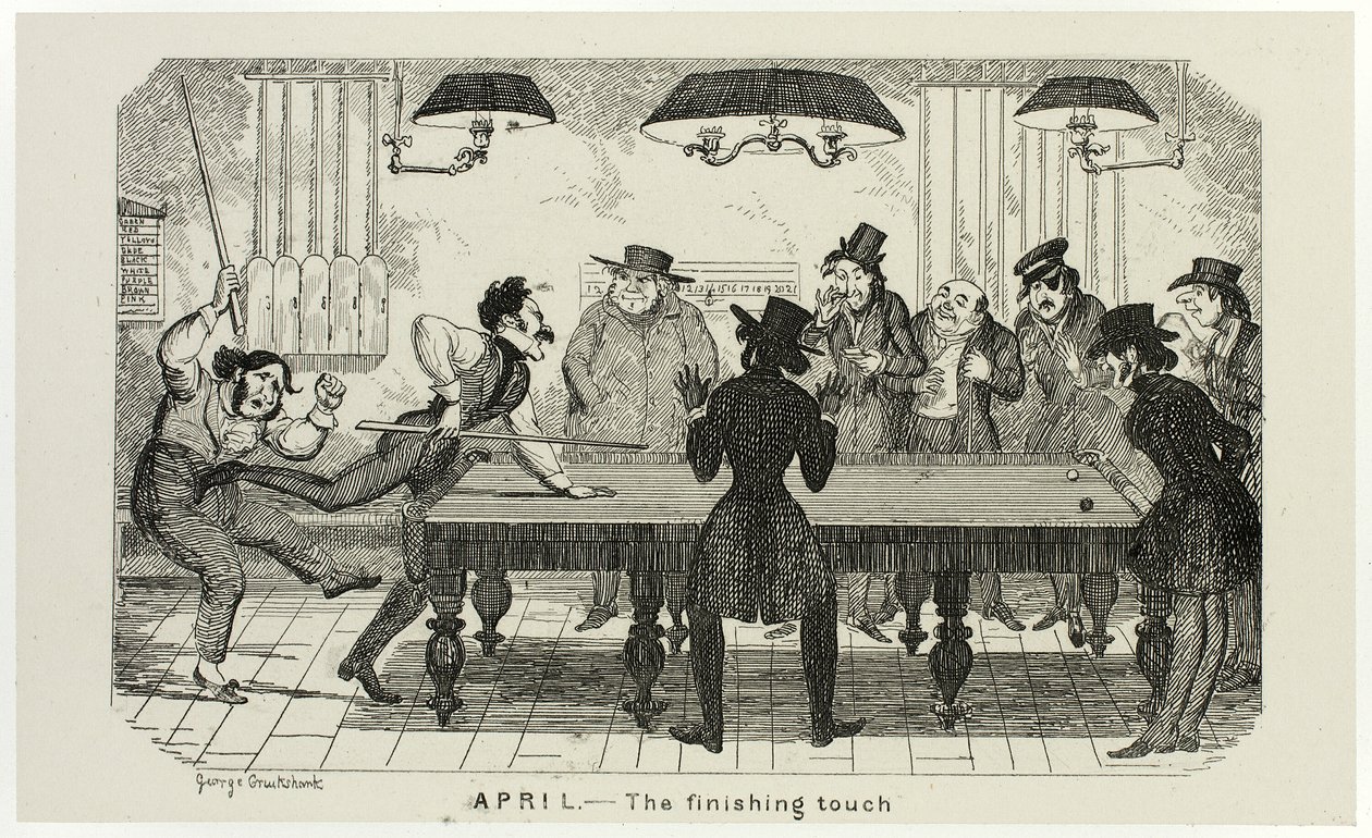Abril - El toque final de los grabados en acero de George Cruikshank a The Comic Almanacks: 1835-1853 de George Cruikshank