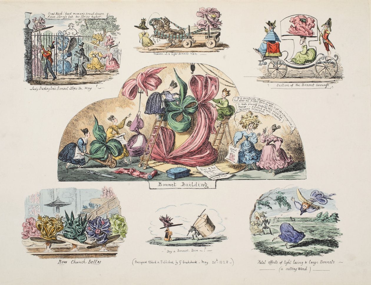 Edificio Bonnet, pub. 1828 de George Cruikshank