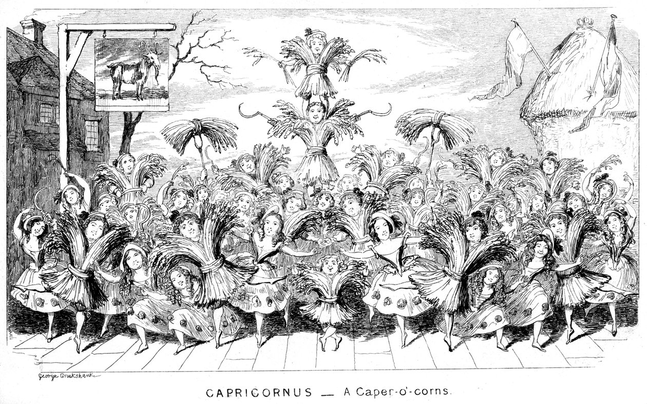 Capricornus - un Caper-o-corns, siglo XIX de George Cruikshank