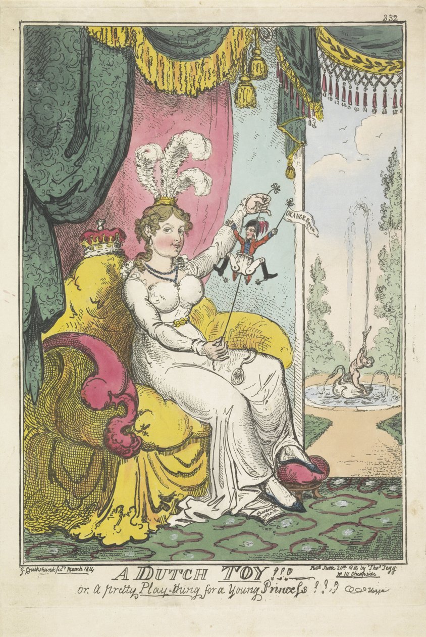 El príncipe de Orange como juguete para la princesa Charlotte, 1814 Un juguete holandés !!! - o, un bonito juguete para una joven princesa !!! (título en el objeto) de George Cruikshank