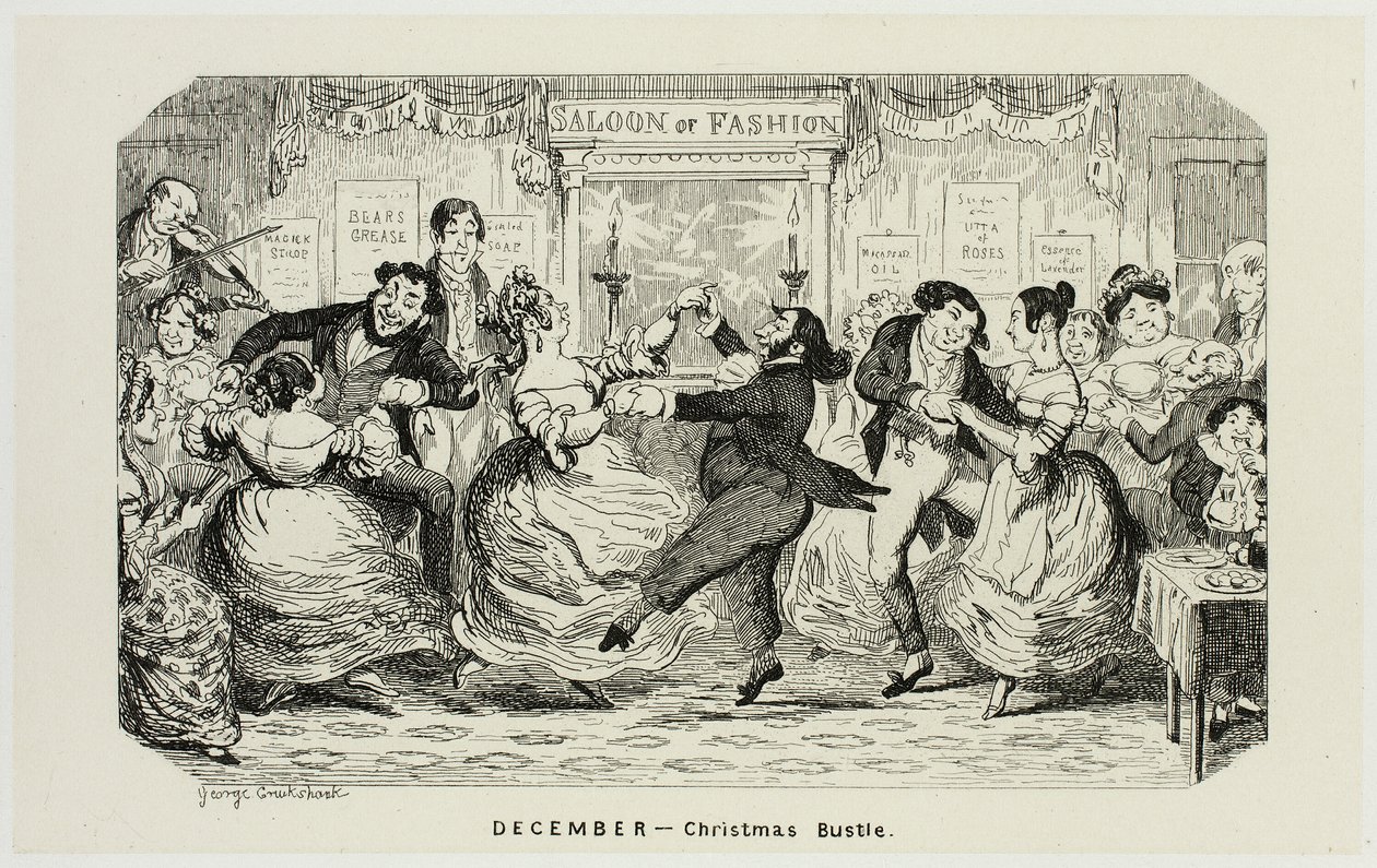 Diciembre - Christmas Bustle from George Cruikshank