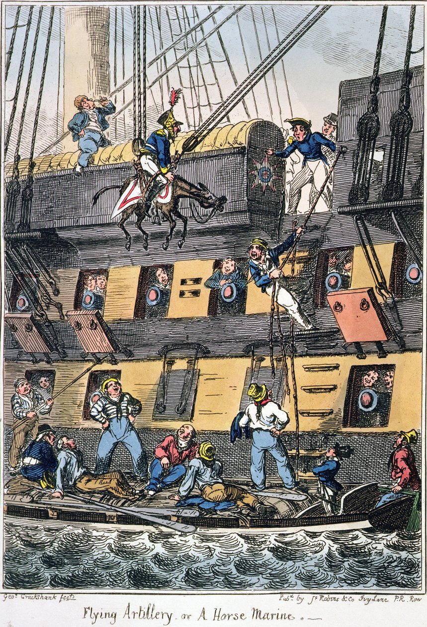Artillería Voladora o Un Marino a Caballo de George Cruikshank