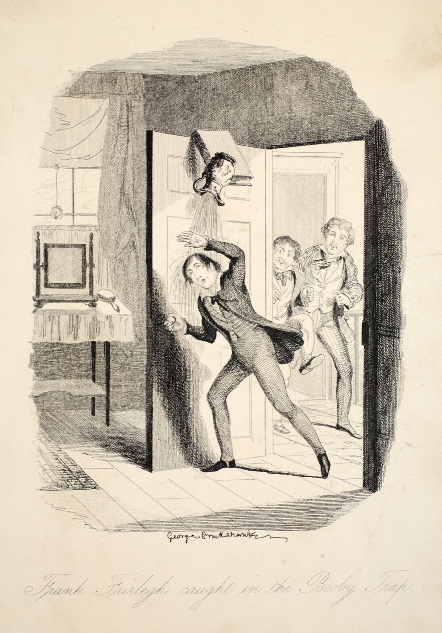 Frank Fairlegh atrapado en la trampa, de Frank Fairlegh o Escenas de la vida de un alumno privado, pub. c.1870 de George Cruikshank